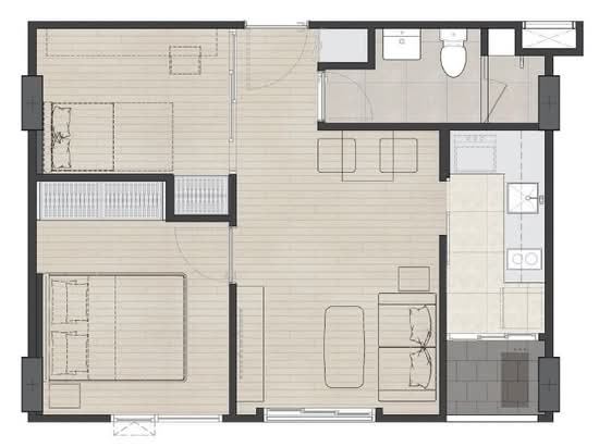 Chambers Cher Ratchada–Ramintra : แชมเบอร์ส เฌอ รัชดา-รามอินทรา - Floor Plan
