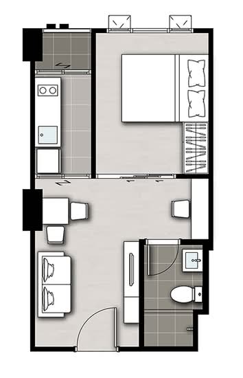 Notting Hill Hyde Park-Sapanmai : น็อตติ้ง ฮิลล์ ไฮด์ พาร์ค-สะพานใหม่ - Floor Plan