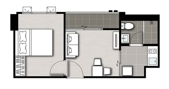 Notting Hill Hyde Park-Sapanmai : น็อตติ้ง ฮิลล์ ไฮด์ พาร์ค-สะพานใหม่ - Floor Plan
