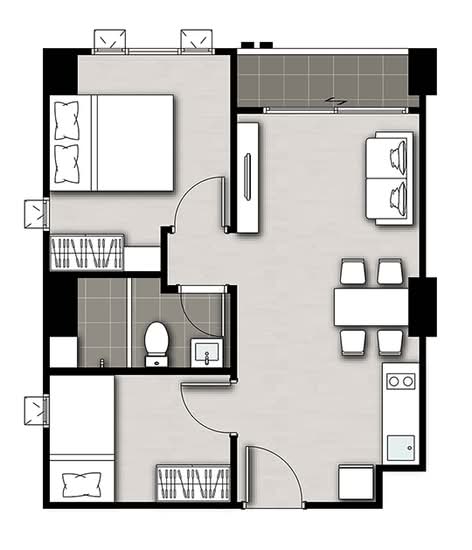 Notting Hill Hyde Park-Sapanmai : น็อตติ้ง ฮิลล์ ไฮด์ พาร์ค-สะพานใหม่ - Floor Plan