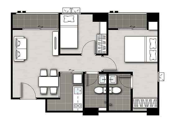 Notting Hill Hyde Park-Sapanmai : น็อตติ้ง ฮิลล์ ไฮด์ พาร์ค-สะพานใหม่ - Floor Plan