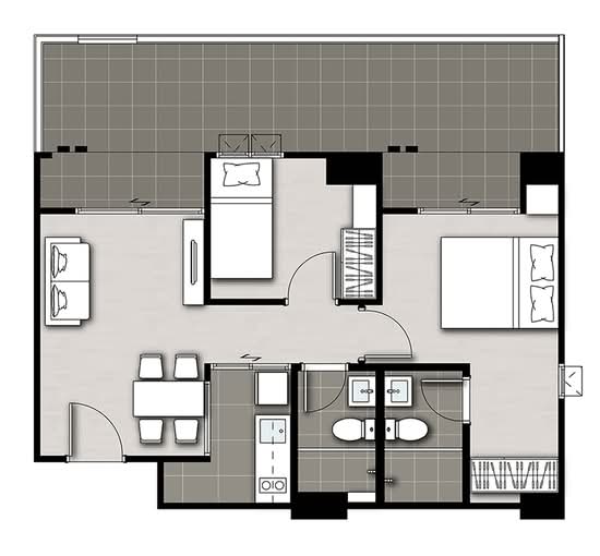 Notting Hill Hyde Park-Sapanmai : น็อตติ้ง ฮิลล์ ไฮด์ พาร์ค-สะพานใหม่ - Floor Plan