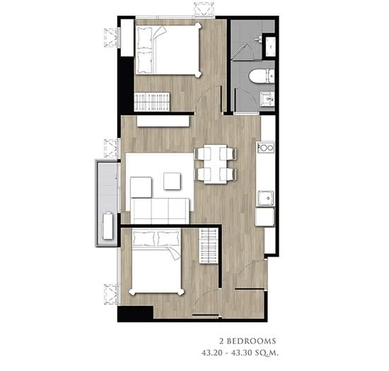 KnightsBridge Collage Ramkhamhaeng : ไนท์บริดจ์คอลลาจ รามคำแหง - Floor Plan