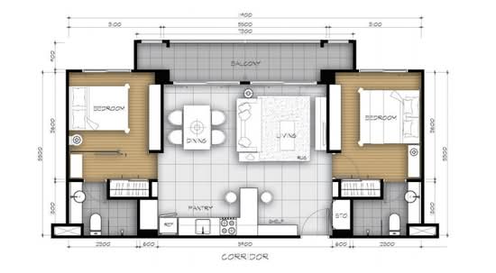 Atlantis Condo Resort : แอตแลนติส คอนโด รีสอร์ท - Floor Plan