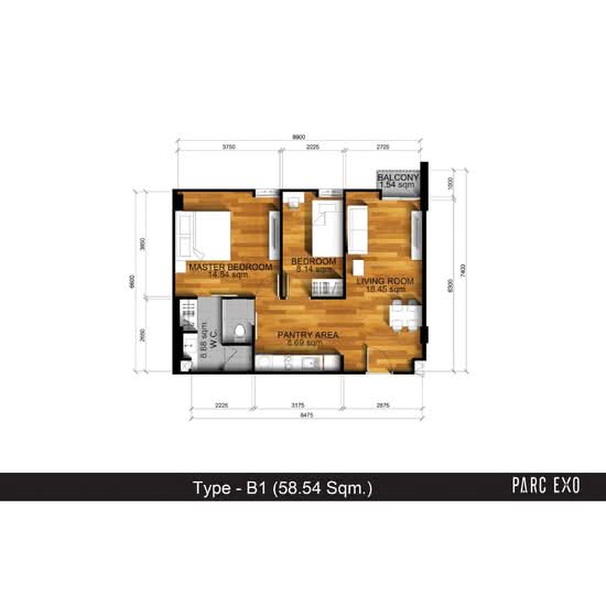 PARC EXO Kaset-Nawamintra : พาร์ค เอ็กซ์โซ เกษตร-นวมินทร์ - Floor Plan