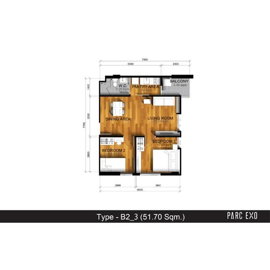 PARC EXO Kaset-Nawamintra : พาร์ค เอ็กซ์โซ เกษตร-นวมินทร์ - Floor Plan