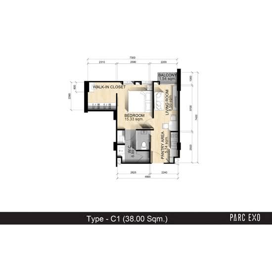 PARC EXO Kaset-Nawamintra : พาร์ค เอ็กซ์โซ เกษตร-นวมินทร์ - Floor Plan