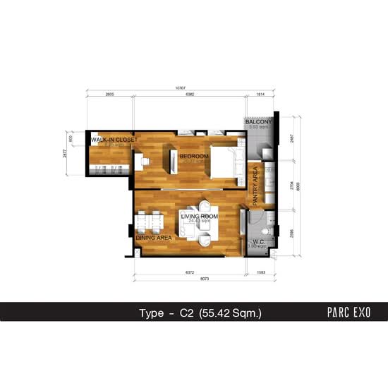 PARC EXO Kaset-Nawamintra : พาร์ค เอ็กซ์โซ เกษตร-นวมินทร์ - Floor Plan