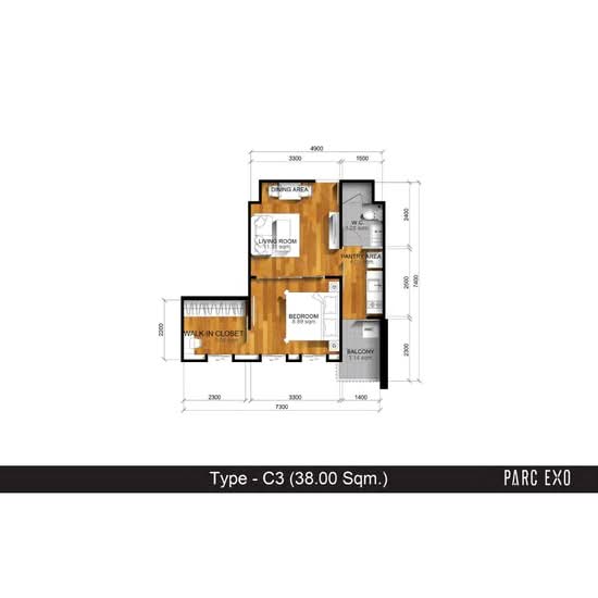 PARC EXO Kaset-Nawamintra : พาร์ค เอ็กซ์โซ เกษตร-นวมินทร์ - Floor Plan
