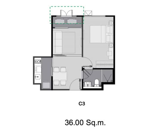 Aspire Sukhumvit-On Nut : แอสปาย สุขุมวิท-อ่อนนุช - Floor Plan