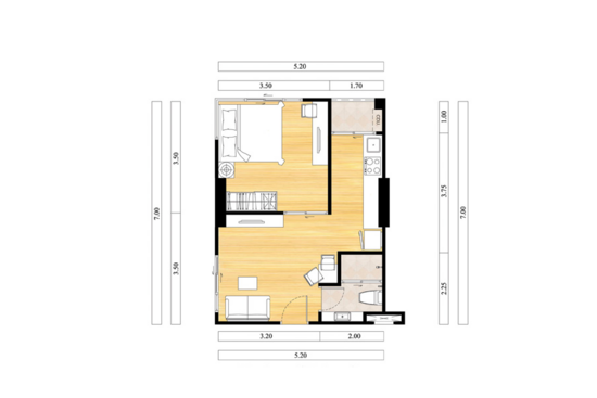 The Crystal Condo 2 Rewadee - Floor Plan