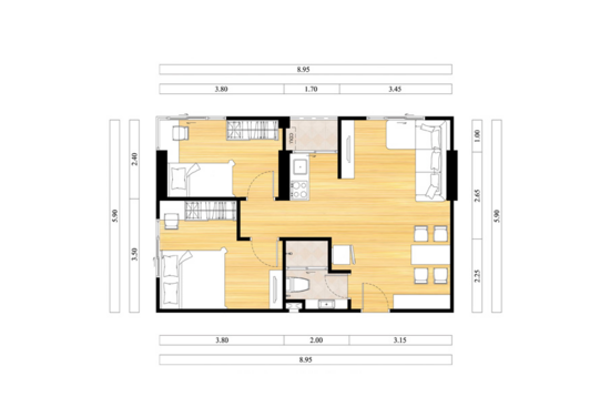 The Crystal Condo 2 Rewadee - Floor Plan