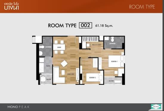 Niche Mono Peak Bangna : นิช โมโน พีค บางนา - Floor Plan