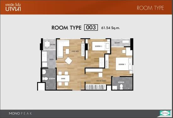 Niche Mono Peak Bangna : นิช โมโน พีค บางนา - Floor Plan