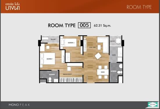 Niche Mono Peak Bangna : นิช โมโน พีค บางนา - Floor Plan