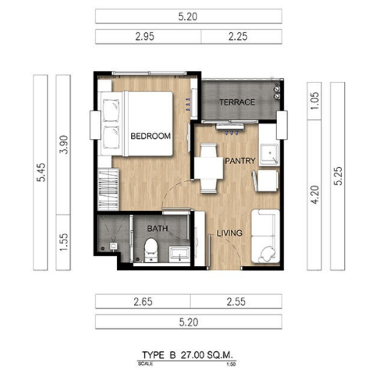 Feel Condominium Ladprao 33 : ฟีล คอนโดมิเนียม ลาดพร้าว 33 - Floor Plan