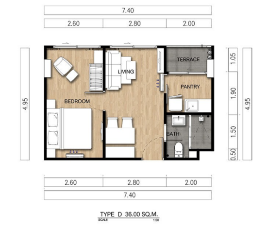 Feel Condominium Ladprao 33 : ฟีล คอนโดมิเนียม ลาดพร้าว 33 - Floor Plan