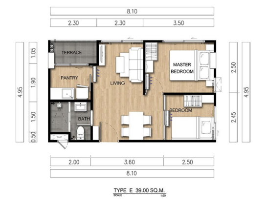 Feel Condominium Ladprao 33 : ฟีล คอนโดมิเนียม ลาดพร้าว 33 - Floor Plan