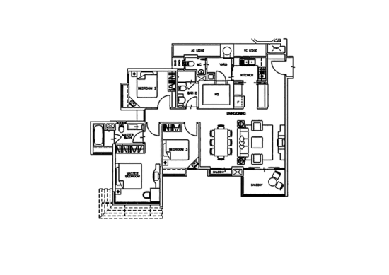 Monterey Park Condominium - Floor Plan