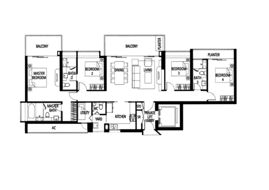 Tribeca by the Waterfront - Floor Plan