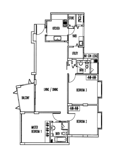Palm Grove Condo - Floor Plan