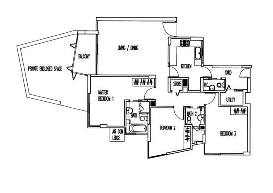 Palm Grove Condo - Floor Plan
