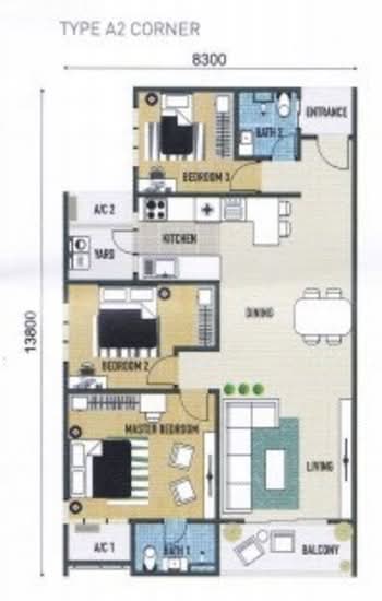 Service Residence @ Landmark Residence 1 - Floor Plan - iProperty.com.my