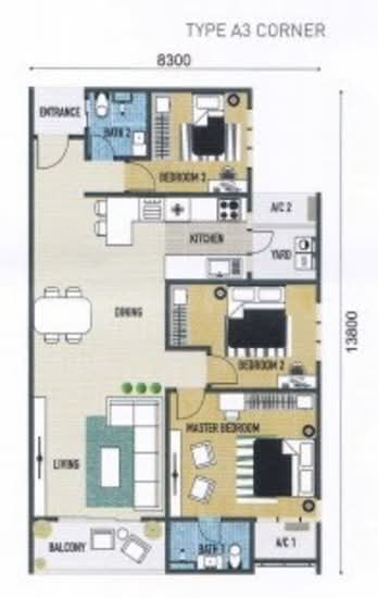Service Residence @ Landmark Residence 1 - Floor Plan - iProperty.com.my