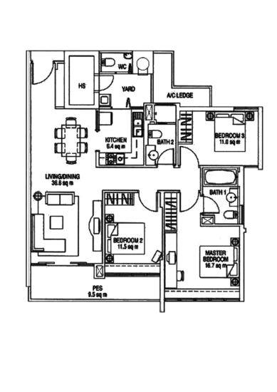 The Esparis - Floor Plan
