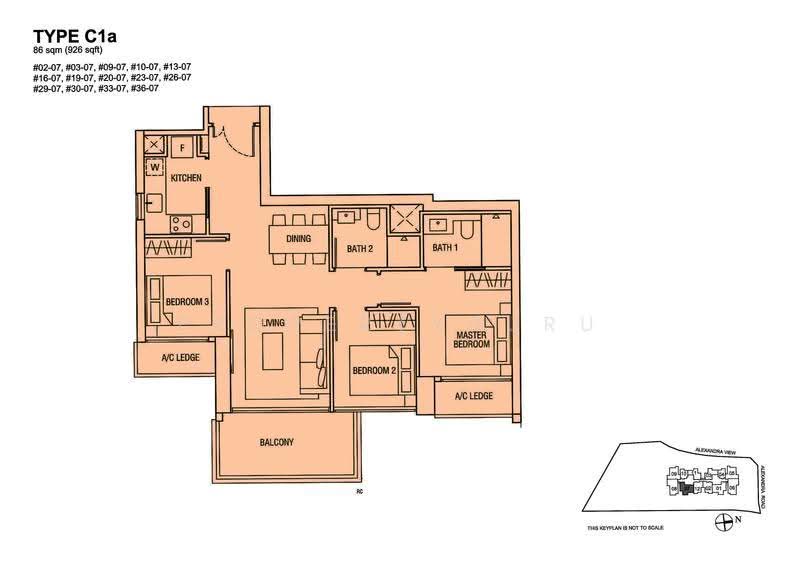 Alex Residences, 28 Alexandra View, Alexandra / Commonwealth, 3 Bedrooms, 926 sqft, Apartment For Sale, by Jason Ng, 500250811 - 2D - PropertyGuru.com.sg