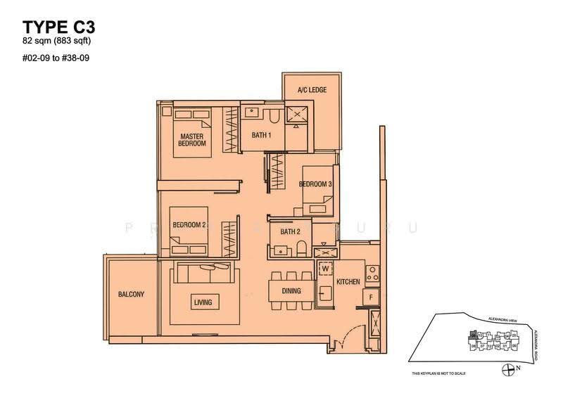 Alex Residences, 28 Alexandra View, Alexandra / Commonwealth, 3 Bedrooms, 883 sqft, Condominium For Rent, by Julian Li, 500280004 - 2D - PropertyGuru.com.sg