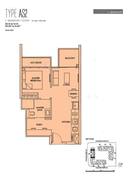 The Alps Residences, 107 Tampines Street 86, Pasir Ris / Tampines, 1 Bedroom, 506 sqft, Condominium For Sale, by Aason Chua, 24702446 - 2D - PropertyGuru.com.sg